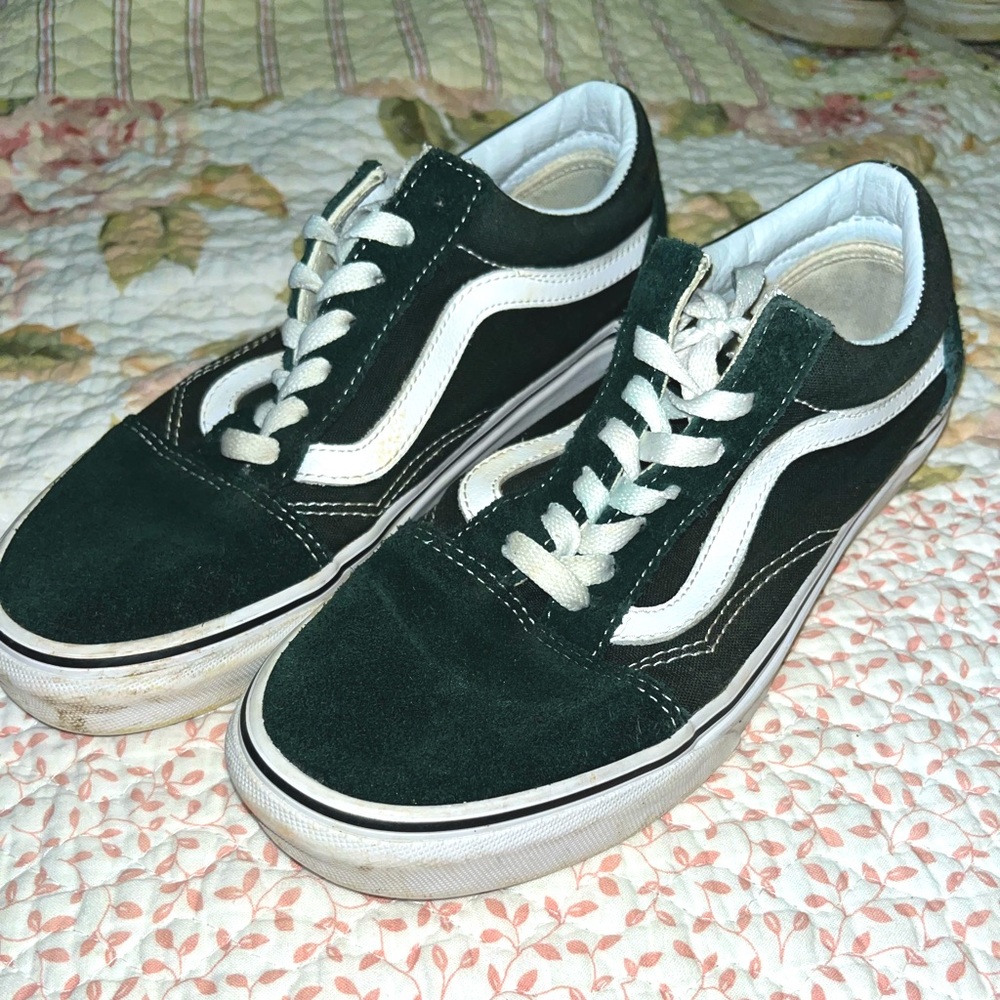 Womens vans old school green suede size 7.5